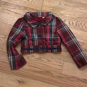 Plaid Kids Jacket - Red and Green
